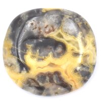 Yellow Crazy Lace Agate Palm Stone