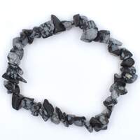 White Snowflake Obsidian Chip Bracelet