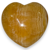 Orange Calcite Heart Carving