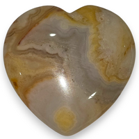 White Crazy Lace Agate Heart Carving