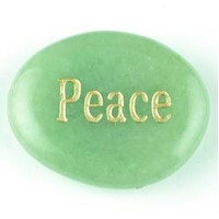 Peace Aventurine Green Word Stone