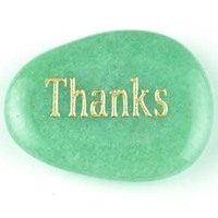 Thanks Aventurine Green Word Stone