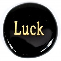 Luck Obsidian Black Word Stone