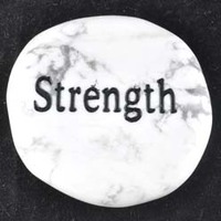 Strength Howlite White Word Stone