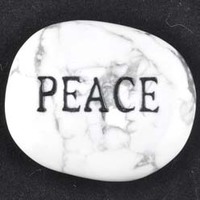 Peace Howlite White Word Stone