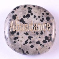 Abundance Jasper Dalmatian Word Stone