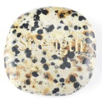 Strength Jasper Dalmatian Word Stone