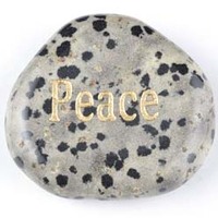 Peace Jasper Dalmatian Word Stone