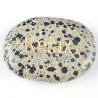 Relax Jasper Dalmatian Word Stone