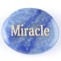 Miracle Aventurine Blue Word Stone