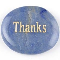 Thanks Aventurine Blue Word Stone