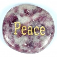 Peace Lepidolite Pink Word Stone