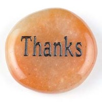 Thanks Aventurine Orange Word Stone