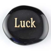 Luck Onyx Black Word Stone