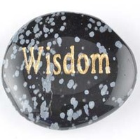 Wisdom Obsidian Snowflake Word Stone