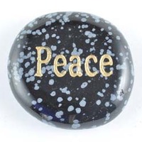 Peace Obsidian Snowflake Word Stone