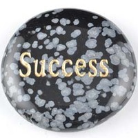 Success Obsidian Snowflake Word Stone