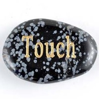 Touch Obsidian Snowflake Word Stone