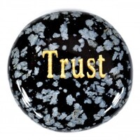 Trust Obsidian Snowflake Word Stone