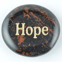 Hope Obsidian Mahogany Word Stone