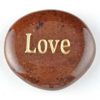 Love Obsidian Mahogany Word Stone