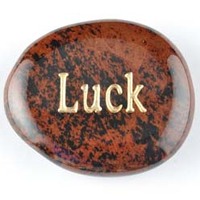 Luck Obsidian Mahogany Word Stone