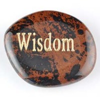 Wisdom Obsidian Mahogany Word Stone