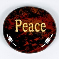 Peace Obsidian Mahogany Word Stone