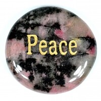 Peace Rhodonite Word Stone