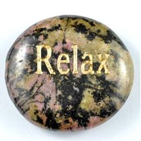 Relax Rhodonite Word Stone