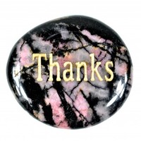 Thanks Rhodonite Word Stone