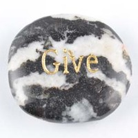 Give Jasper Zebra Black &amp; White Word Stone