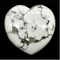 White Howlite Heart Carving [Medium - Type 2]