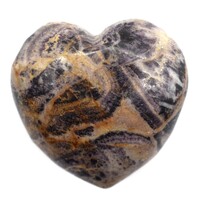 Purple Flower Jasper Heart Carving [Medium]