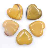 Yellow Mookaite Heart Carving [Mini - 5pcs]