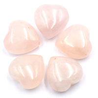 Rose Quartz Heart Carving [Mini - 5pcs - Puffy]