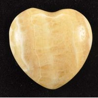 Yellow Aragonite Heart Carving [Small]