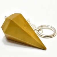 Yellow Mookaite Six Sided Pendulum