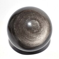 Silver Sheen Obsidian Sphere Carving