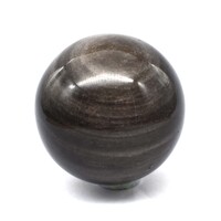 Silver Sheen Obsidian Sphere Carving