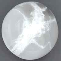 White Selenite Sphere Carving