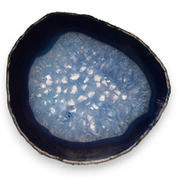 Round Blue Agate Geode Slice