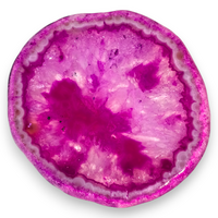 Round Pink Agate Geode Slice