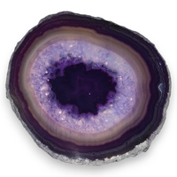 Round Purple Agate Geode Slice