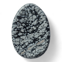 Oval Obsidian Snowflake Worry Stone