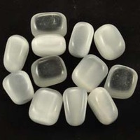 White Cat Eye Tumbled Stones