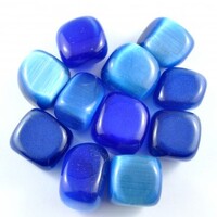 Blue Cat Eye Tumbled Stones [Dark - Large]