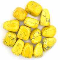 Yellow Howlite Tumbled Stones [Medium]