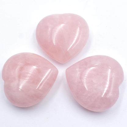 Rose Quartz Heart Carving [Medium - 3pcs]