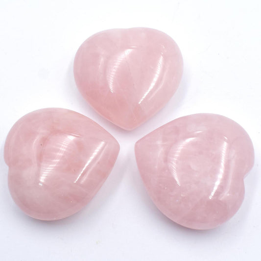 Rose Quartz Heart Carving [Medium - 3pcs]